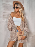 Faux Printed Open Front Cardigan - ElegantAlpha®