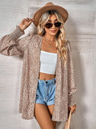 Faux Printed Open Front Cardigan - ElegantAlpha®