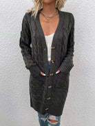 New Button Straight Pocket Cardigan - ElegantAlpha®