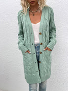 New Button Straight Pocket Cardigan - ElegantAlpha®