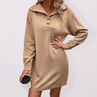 Envelope Button Neck Sheath Sweater Dress - ElegantAlpha®