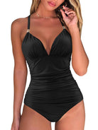 Plunge Halter One-piece Swimsuit - ElegantAlpha®