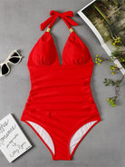 Plunge Halter One-piece Swimsuit - ElegantAlpha®