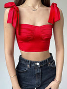 Pleated low-cut sexy strappy slim camisole with pleated neckline - ElegantAlpha®