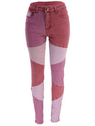 High Waist Colorblock Skinny Jeans - ElegantAlpha®