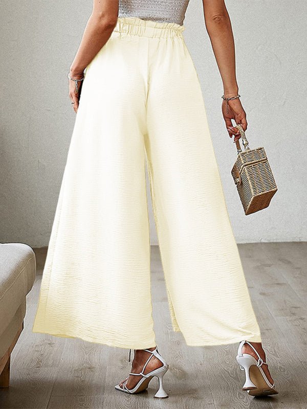 New bow loose high waist pleated wide leg pants - ElegantAlpha®