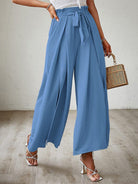 New bow loose high waist pleated wide leg pants - ElegantAlpha®