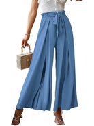 New bow loose high waist pleated wide leg pants - ElegantAlpha®