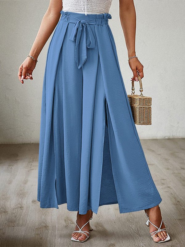 New bow loose high waist pleated wide leg pants - ElegantAlpha®