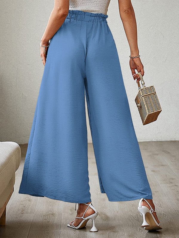 New bow loose high waist pleated wide leg pants - ElegantAlpha®