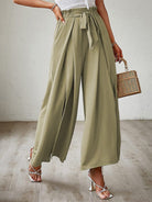 New bow loose high waist pleated wide leg pants - ElegantAlpha®