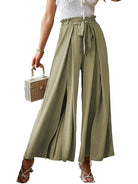 New bow loose high waist pleated wide leg pants - ElegantAlpha®