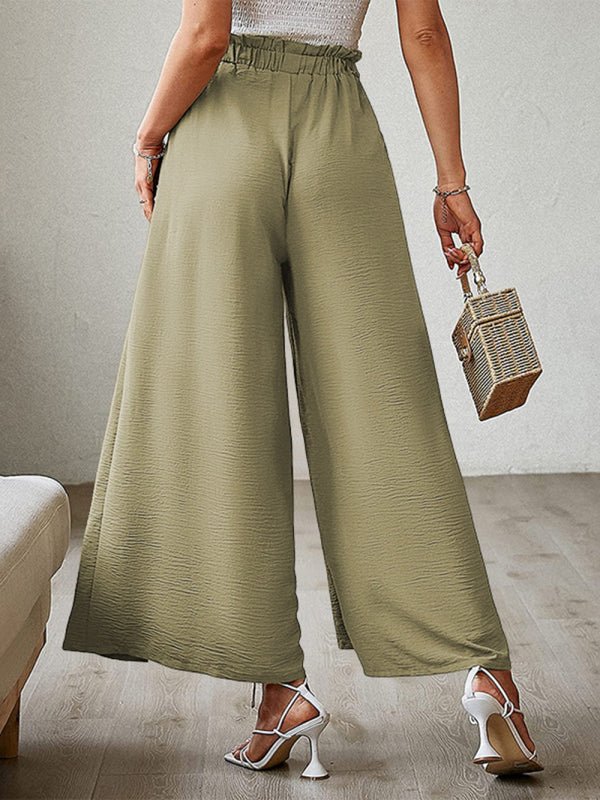 New bow loose high waist pleated wide leg pants - ElegantAlpha®