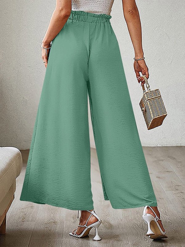 New bow loose high waist pleated wide leg pants - ElegantAlpha®