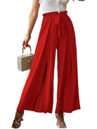 New bow loose high waist pleated wide leg pants - ElegantAlpha®