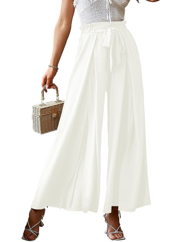 New bow loose high waist pleated wide leg pants - ElegantAlpha®