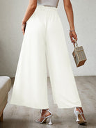 New bow loose high waist pleated wide leg pants - ElegantAlpha®