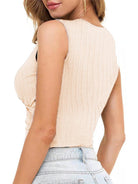 Solid Color Cross Crop Sleeveless Top - ElegantAlpha®