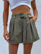 Belted High Waist Shorts - ElegantAlpha®