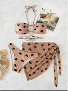 Heart Print Halter Bikini Swimsuit - ElegantAlpha®