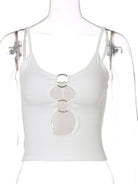 Fashionable chest hollow out navel slimming camisole top - ElegantAlpha®