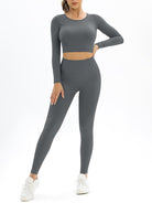 Body-fitting elastic long-sleeved sports two-piece suit - ElegantAlpha®