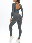 Body-fitting elastic long-sleeved sports two-piece suit - ElegantAlpha®