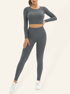 Body-fitting elastic long-sleeved sports two-piece suit - ElegantAlpha®