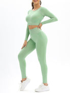 Body-fitting elastic long-sleeved sports two-piece suit - ElegantAlpha®