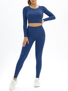 Body-fitting elastic long-sleeved sports two-piece suit - ElegantAlpha®