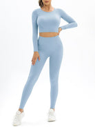 Body-fitting elastic long-sleeved sports two-piece suit - ElegantAlpha®