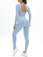 Body-fitting elastic long-sleeved sports two-piece suit - ElegantAlpha®