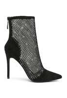 Jazz Rhinestone Embellished Mesh Boots - ElegantAlpha®