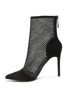 Jazz Rhinestone Embellished Mesh Boots - ElegantAlpha®