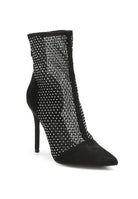 Jazz Rhinestone Embellished Mesh Boots - ElegantAlpha®