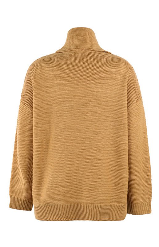 Knit High Neck Pullover Sweater - ElegantAlpha®