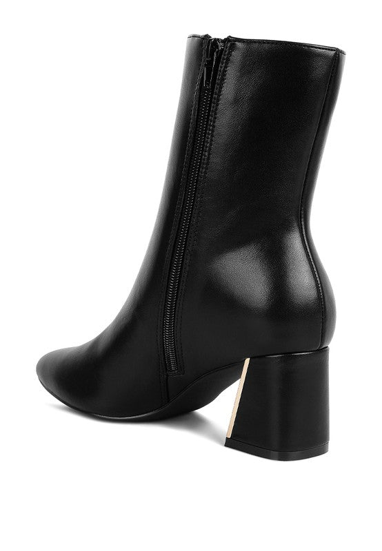 Metallic Accent Heel High Ankle Boots - ElegantAlpha®