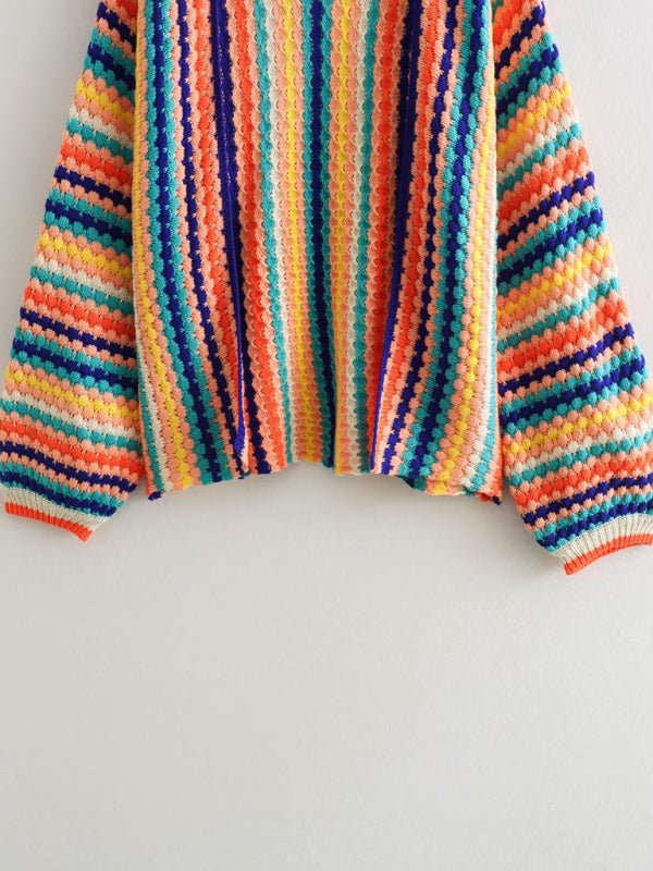 Multicolor Hand Crochet Sweater Cardigan - ElegantAlpha®