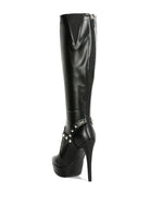 Nephele Silver Stud Stiletto Calf Boots - ElegantAlpha®