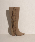 OUT WEST - Knee-High Fringe Boots - ElegantAlpha®