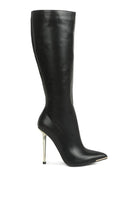 Pointed Heel Calf Boots - ElegantAlpha®