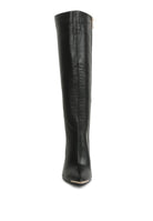 Pointed Heel Calf Boots - ElegantAlpha®