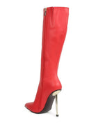 Pointed Heel Calf Boots - ElegantAlpha®