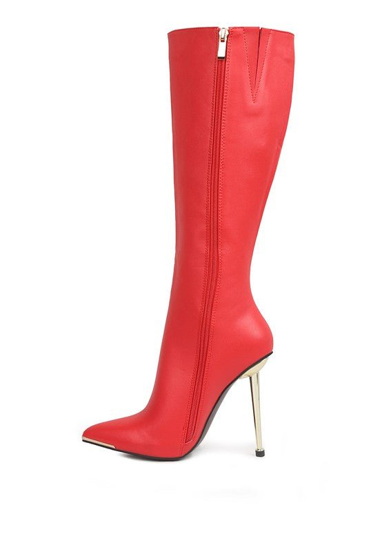 Pointed Heel Calf Boots - ElegantAlpha®