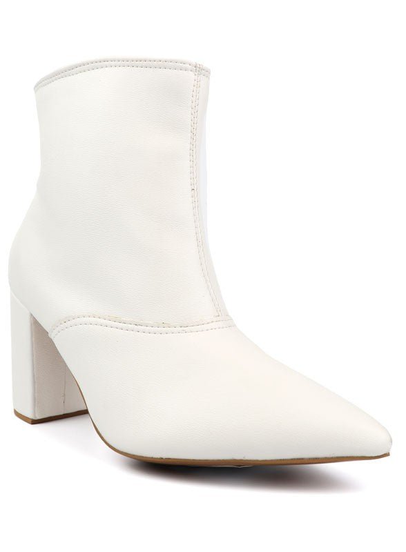 Pointed Toe Bootie with a Block Heel - ElegantAlpha®