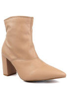 Pointed Toe Bootie with a Block Heel - ElegantAlpha®