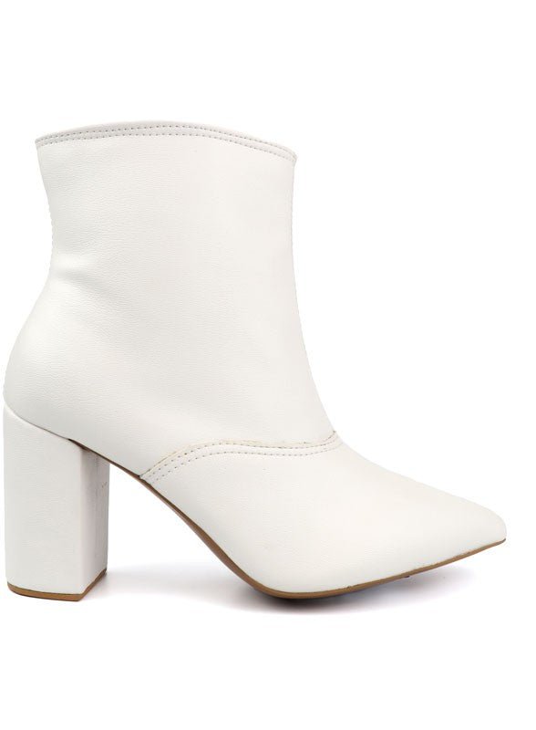 Pointed Toe Bootie with a Block Heel - ElegantAlpha®