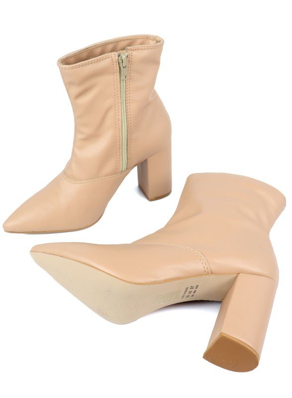 Pointed Toe Bootie with a Block Heel - ElegantAlpha®