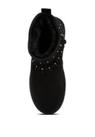 Rhinestone Embellished Fur Lined Boots - ElegantAlpha®