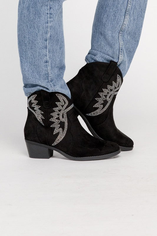 Rhinestone Western Booties - ElegantAlpha®